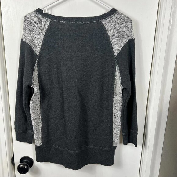 American Eagle 2 toned gray colorblock side zip pullover sweater. Size S - Picture 7 of 7
